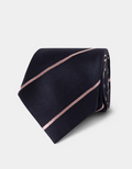Hawes & Curtis Navy & Pink Stripe Repp Tie