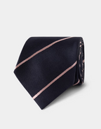 Hawes & Curtis Navy & Pink Stripe Repp Tie