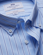 Hawes & Curtis Classic Fit Navy & Blue Bold Stripe Pin Point Non-Iron Oxford Shirt
