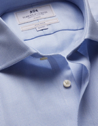 Hawes & Curtis Classic Fit Blue & White Textured Weave Non-Iron Shirt
