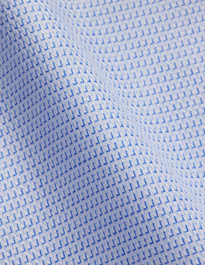 Hawes & Curtis Classic Fit Blue & White Textured Weave Non-Iron Shirt