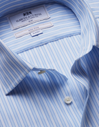 Hawes & Curtis Blue & White Guarded Stripe Non-Iron Shirt