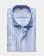 Hawes & Curtis Blue & White Guarded Stripe Non-Iron Shirt
