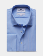 Hawes & Curtis Cornflower Blue & White Stripe Non-Iron Shirt - Slim Fit
