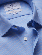 Hawes & Curtis Fitted Slim Cornflower Blue & White Stripe Non-Iron Shirt