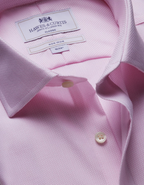Hawes & Curtis Pink & White Textured Weave Non-Iron Shirt