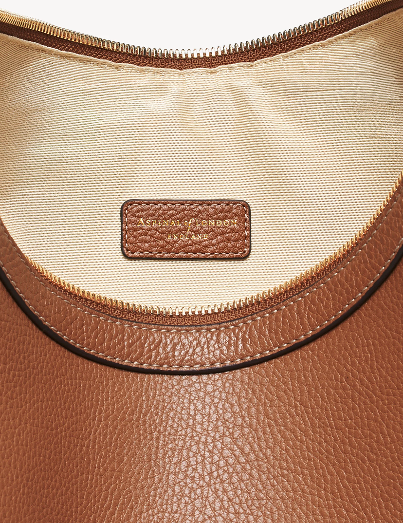 Aspinal of London Soho Large Crescent Bag – Tan Milled Pebble