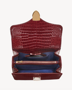 Aspinal of London Mayfair® Top Handle Bag – Merlot Patent Croc