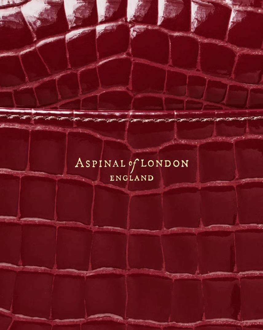Aspinal of London Mayfair® Top Handle Bag – Merlot Patent Croc