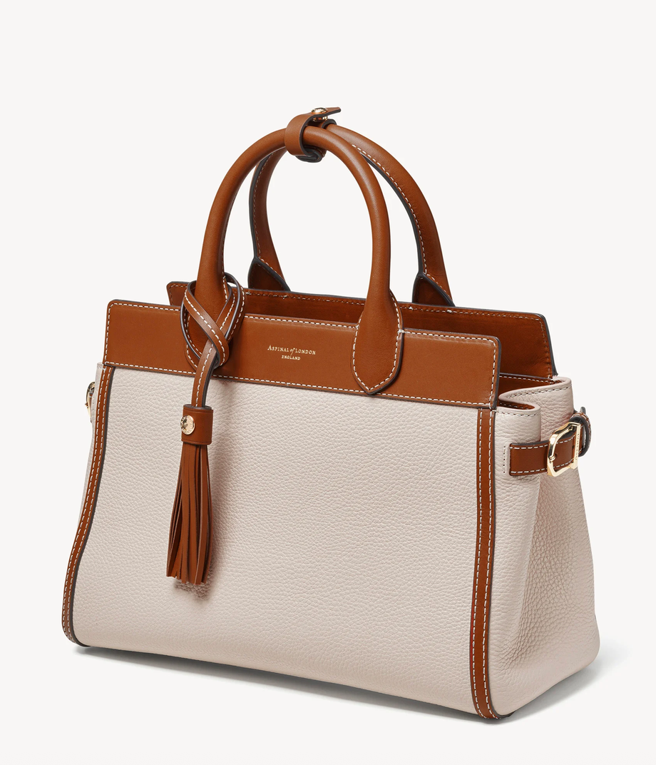 Aspinal of London Savannah Bag – Beach Stone Premium Pebble & Smooth Tan