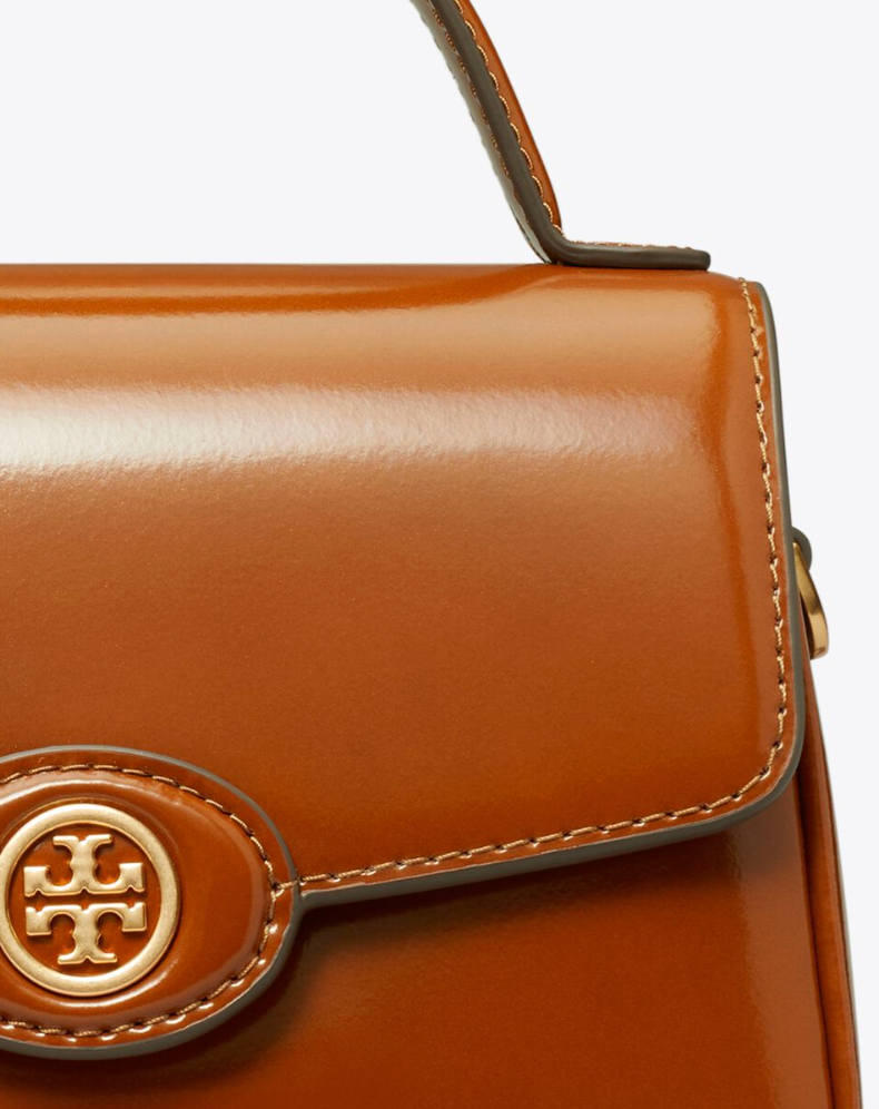 Tory Burch Small Robinson Spazzolato Top-Handle Bag