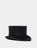 Hawes & Curtis Christy's Black Wool Felt Top Hat with White Lining
