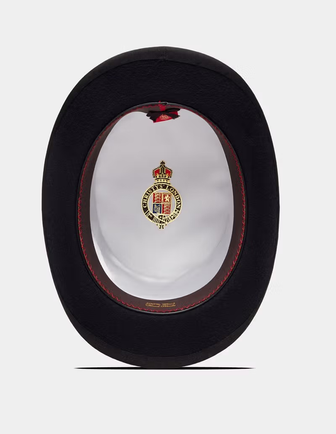 Hawes & Curtis Christy's Black Wool Felt Top Hat with White Lining