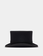 Hawes & Curtis Christy's Black Wool Felt Top Hat with White Lining