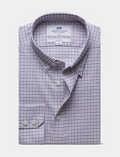 Hawes & Curtis Navy & Red Multi Check Non-Iron Oxford Shirt