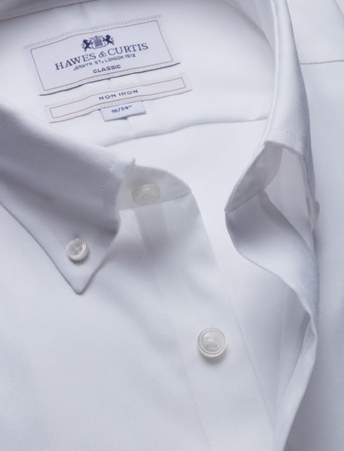 Hawes & Curtis White Pin Point Non-Iron Oxford Shirt