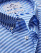Hawes & Curtis Blue & White Fine Stripe Non-Iron Oxford Shirt
