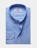 Hawes & Curtis Blue & White Fine Stripe Non-Iron Oxford Shirt