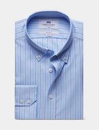 Hawes & Curtis Navy & Blue Bold Stripe Pin Point Non-Iron Oxford Shirt
