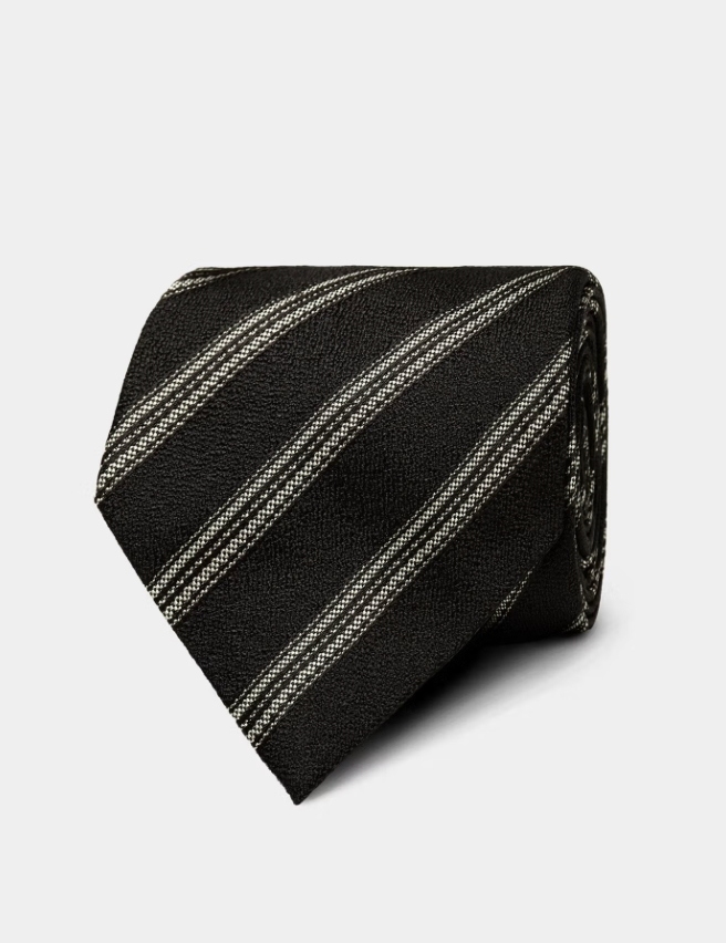 Hawes & Curtis Charcoal Textured Stripe 1913 Tie