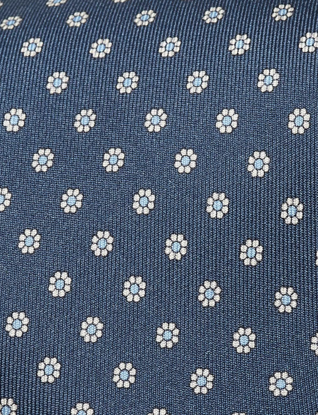 Hawes & Curtis Navy Mini-Flower Foulard 1913 Tie