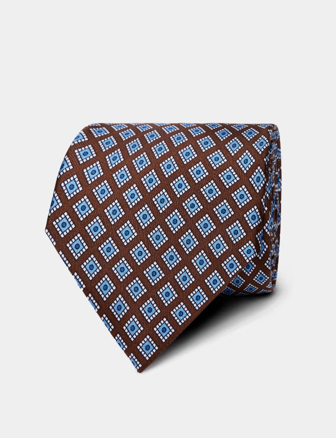 Hawes & Curtis Rust Foulard 1913 Tie