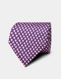 Hawes & Curtis Blue & Fuchsia Mini-Foulard Print 1913 Tie