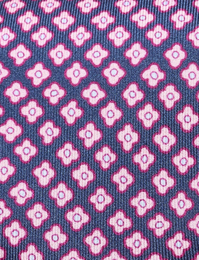 Hawes & Curtis Blue & Fuchsia Mini-Foulard Print 1913 Tie