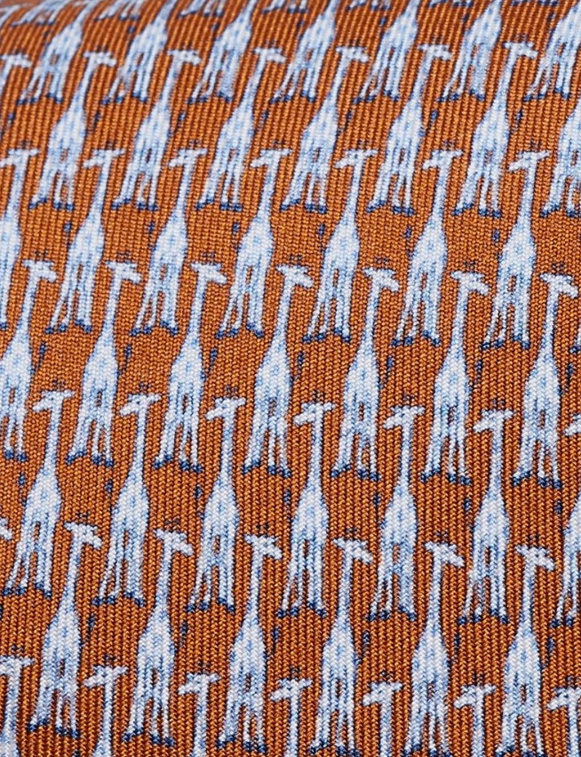 Hawes & Curtis Orange Giraffe Print 1913 Tie