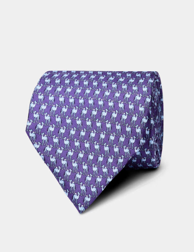 Hawes & Curtis Purple Camel Print 1913 Tie