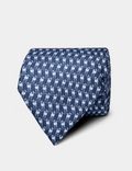 Hawes & Curtis Navy & Blue Camel Print 1913 Tie