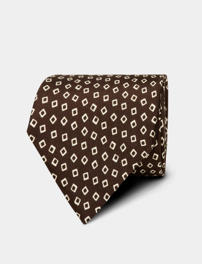 Hawes & Curtis Chocolate Mini Square 1913 Tie