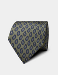 Hawes & Curtis Sage Green Mini-Paisley Foulard 1913 Tie