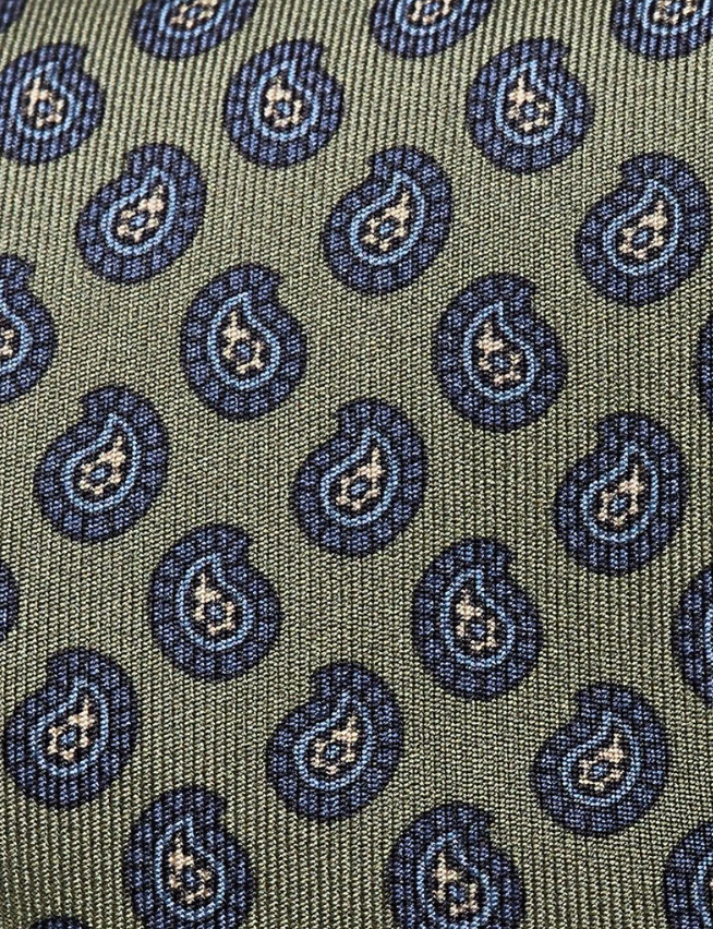 Hawes & Curtis Sage Green Mini-Paisley Foulard 1913 Tie