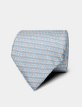Hawes & Curtis Sky Blue Elephant Print 1913 Tie