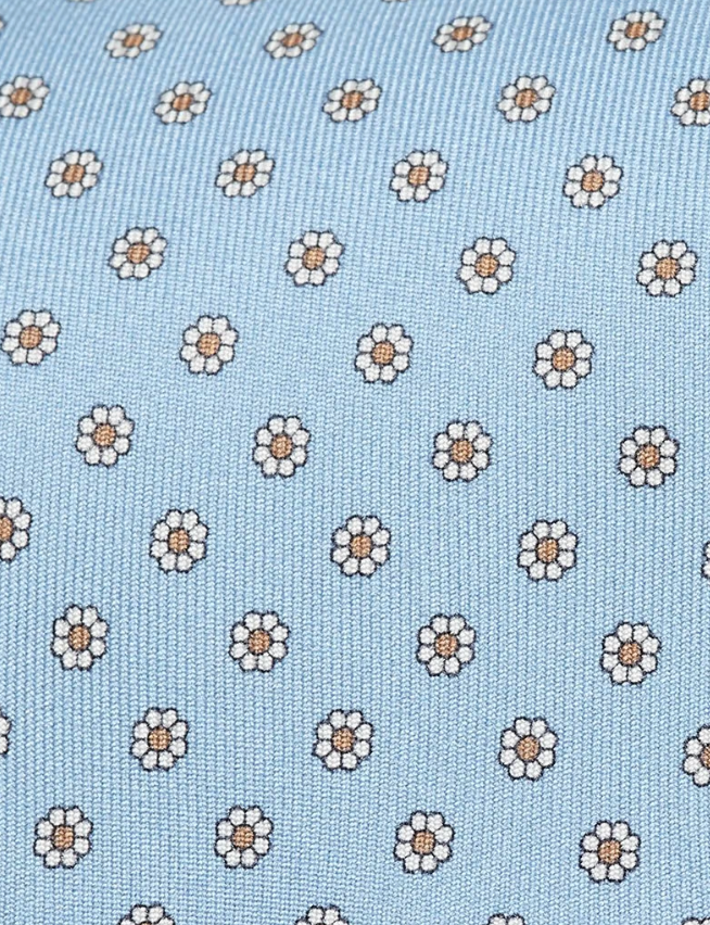 Hawes & Curtis Sky Blue Mini-Flower Foulard 1913 Tie