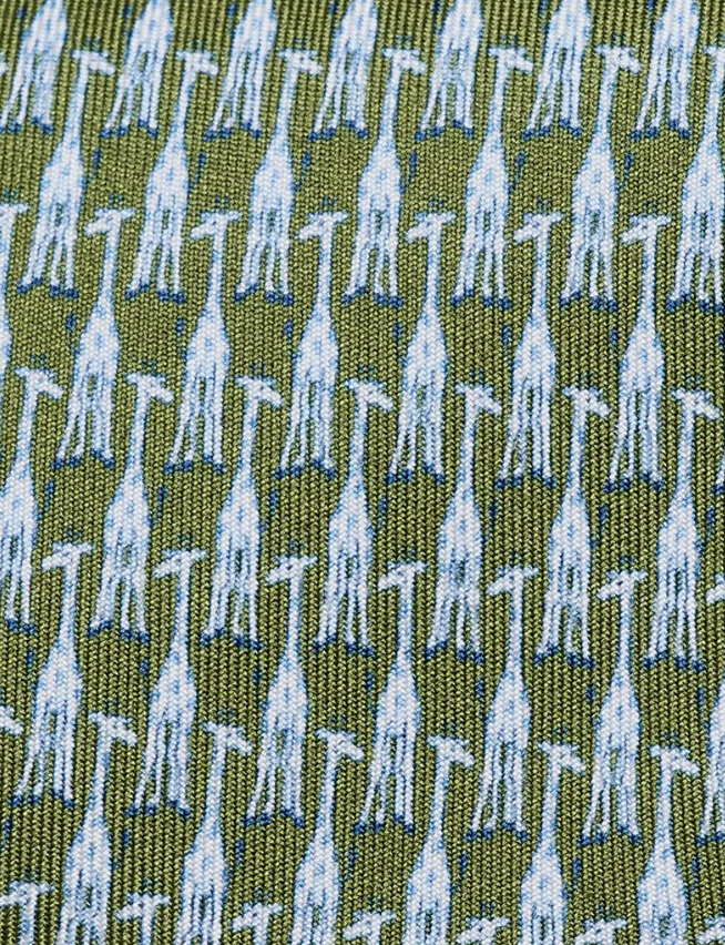 Hawes & Curtis Green Giraffe Print 1913 Tie