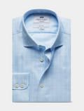 Hawes & Curtis Blue & White Windowpane Check Non-Iron Shirt
