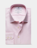 Hawes & Curtis Pink & White Textured Weave Non-Iron Shirt