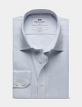 Hawes & Curtis Slim Fit Blue & White Grid Check Non-Iron Shirt