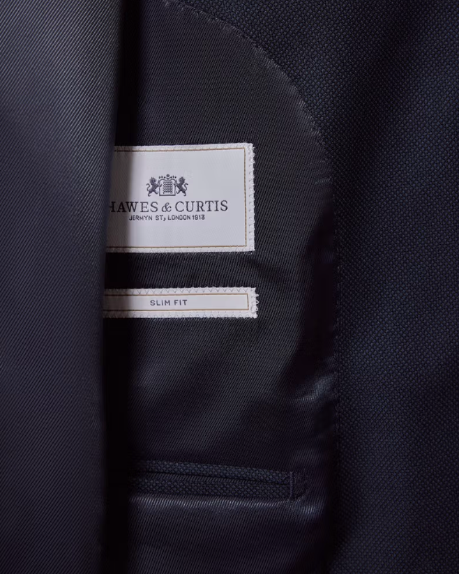 Hawes & Curtis Slim Fit Navy Birdseye Suit