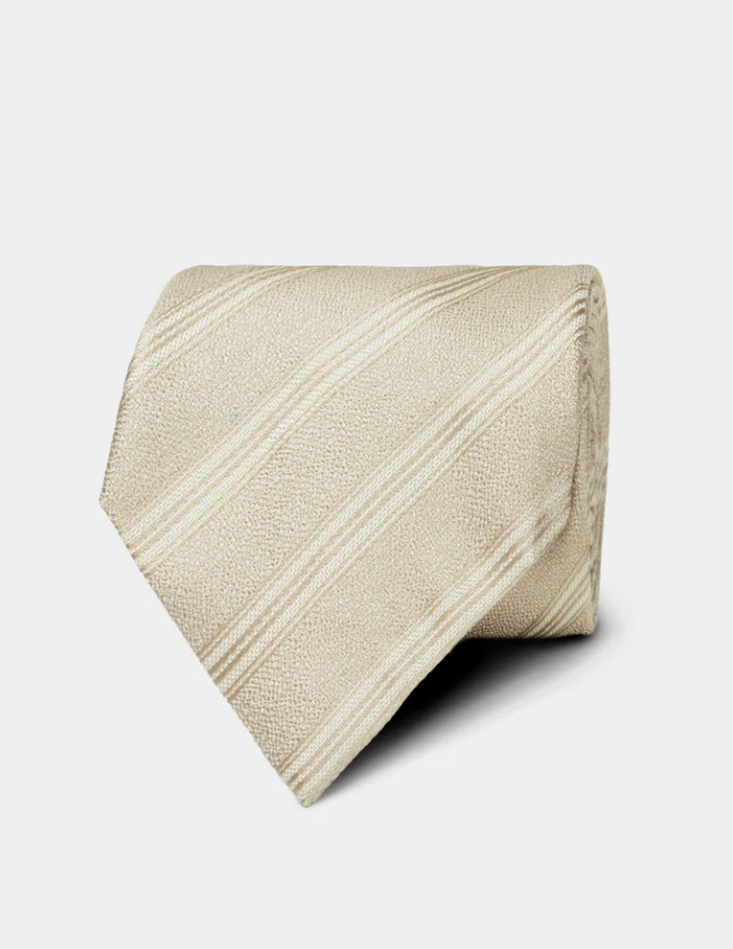 Hawes & Curtis Champagne Textured Stripe 1913 Tie