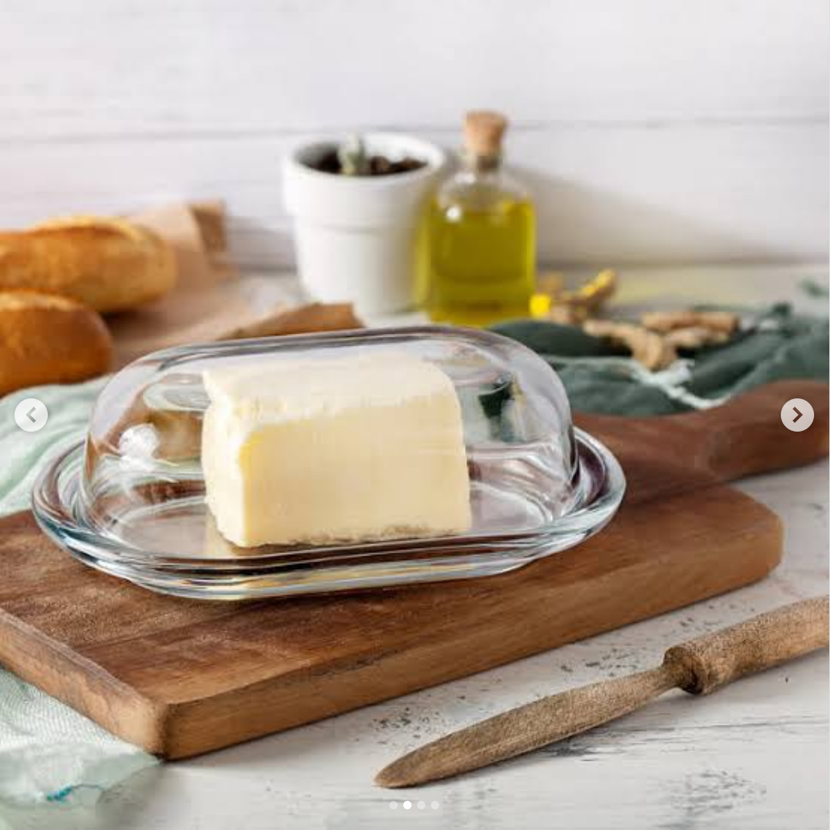 Glass Butter Dish with Cover