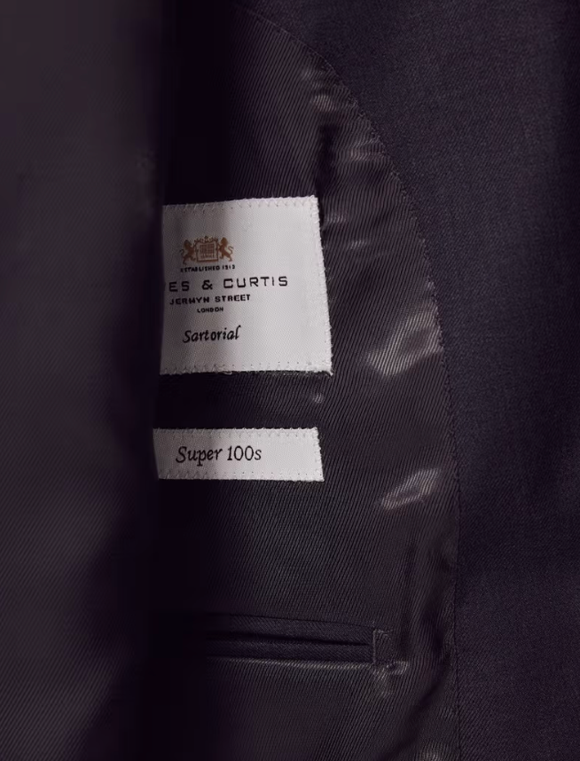 Hawes & Curtis Slim Fit Charcoal Twill Suit