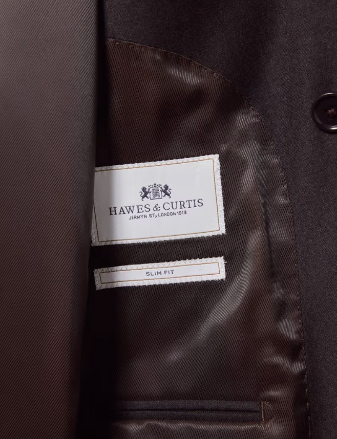 Hawes & Curtis Slim Fit Brown Suit