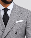 Hawes & Curtis Tailored Fit Black & White Fine Bouclé Tweed 1913 Suit