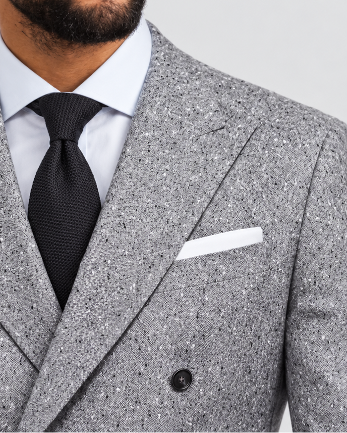 Hawes & Curtis Tailored Fit Black & White Fine Bouclé Tweed 1913 Suit
