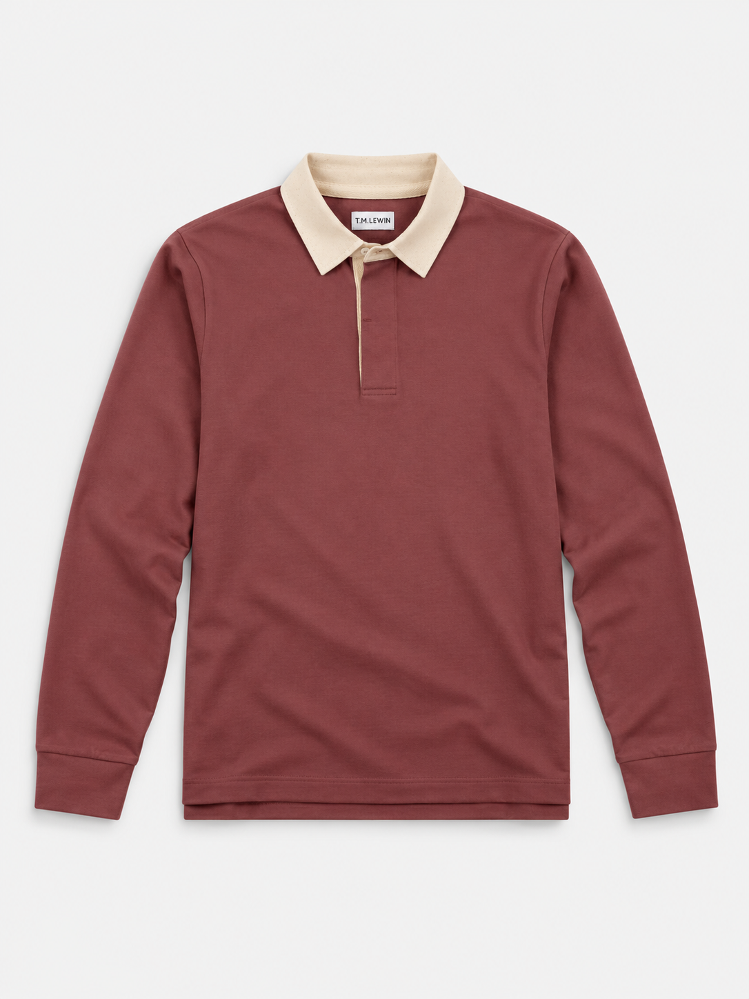 T.M.Lewin Contrast Collar Rugby Shirt - Wild Ginger