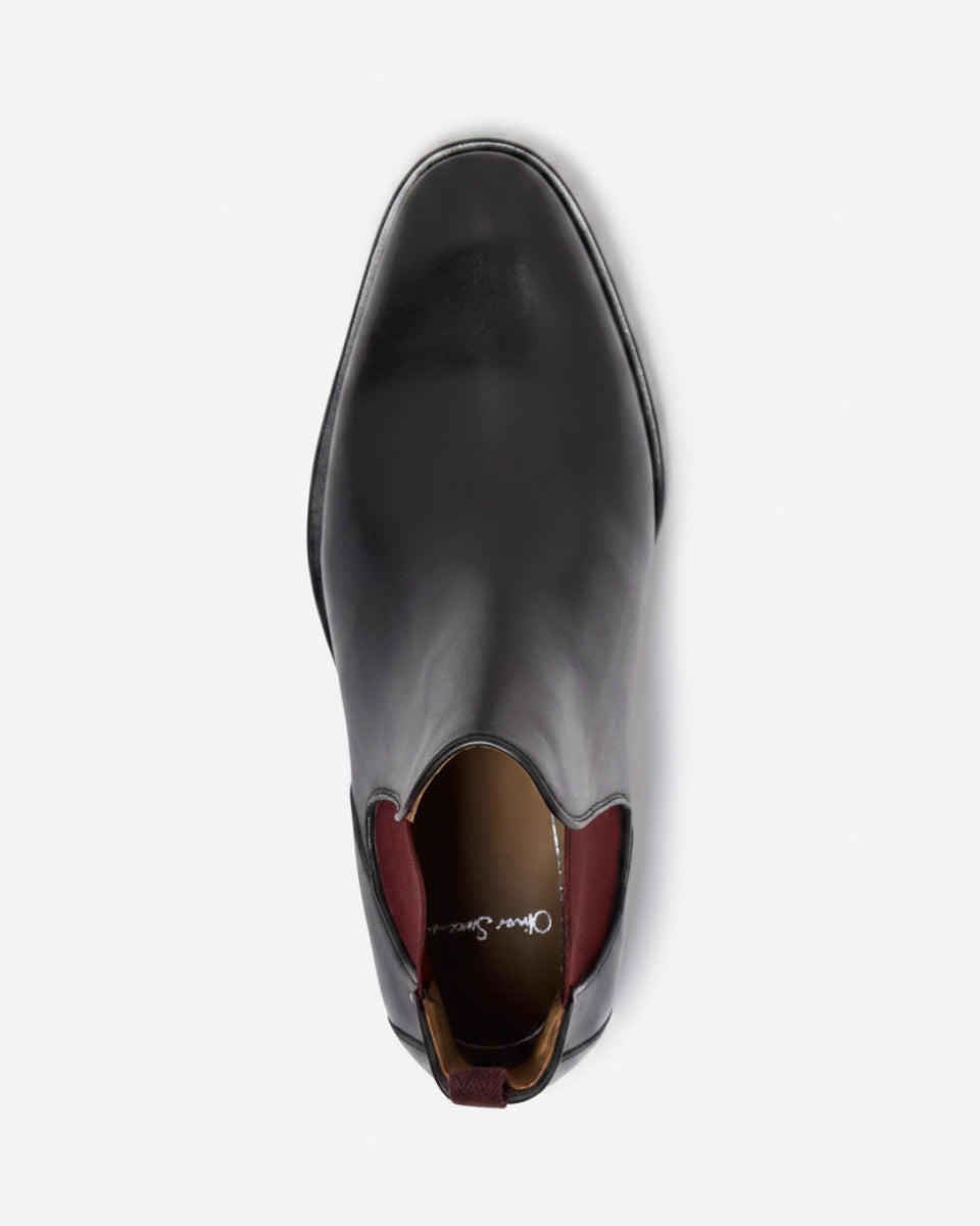 Oliver Sweeney Polished Leather Chelsea Boots – Black
