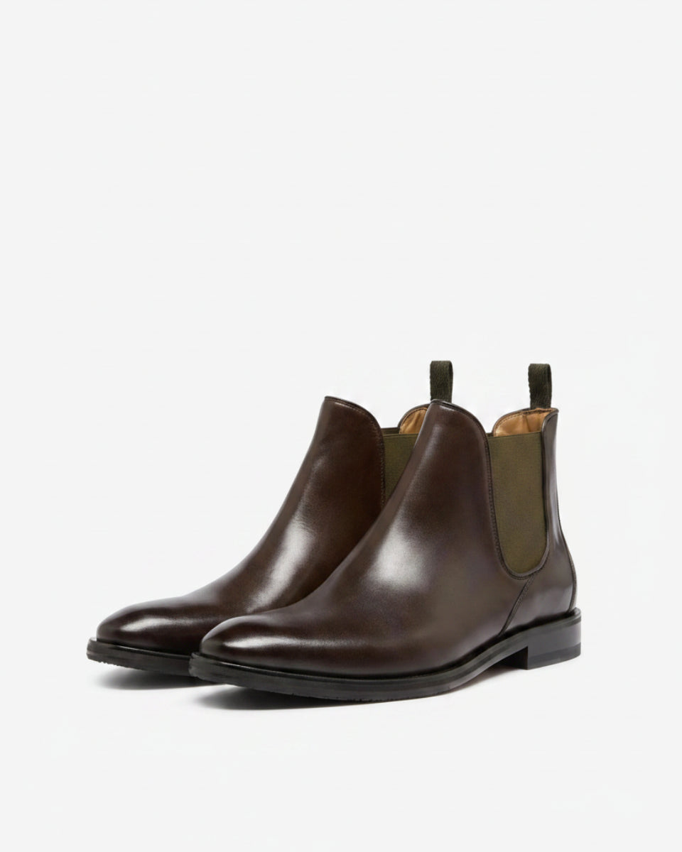 Oliver Sweeney Polished Leather Chelsea Boots – Brown